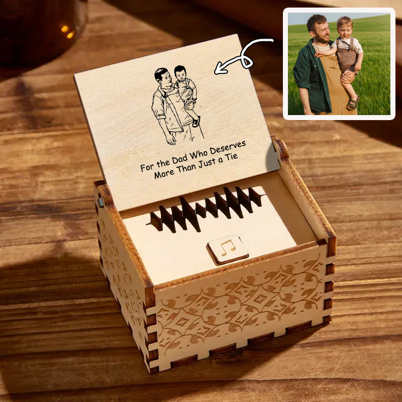 Caja Musical Personalizada de Madera | Regalo Día del Padre