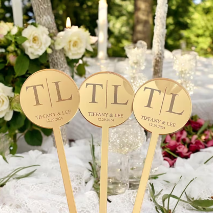 Agitadores de Bebidas Personalizados para Boda con Nombre y Fecha Palitos para Cócteles Regalos para la Fiesta de Bodas