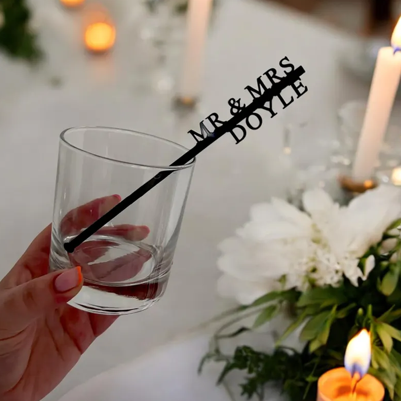 Removedores Personalizados para Boda con Nombre, Iniciales o Monograma Detalles para Cócteles