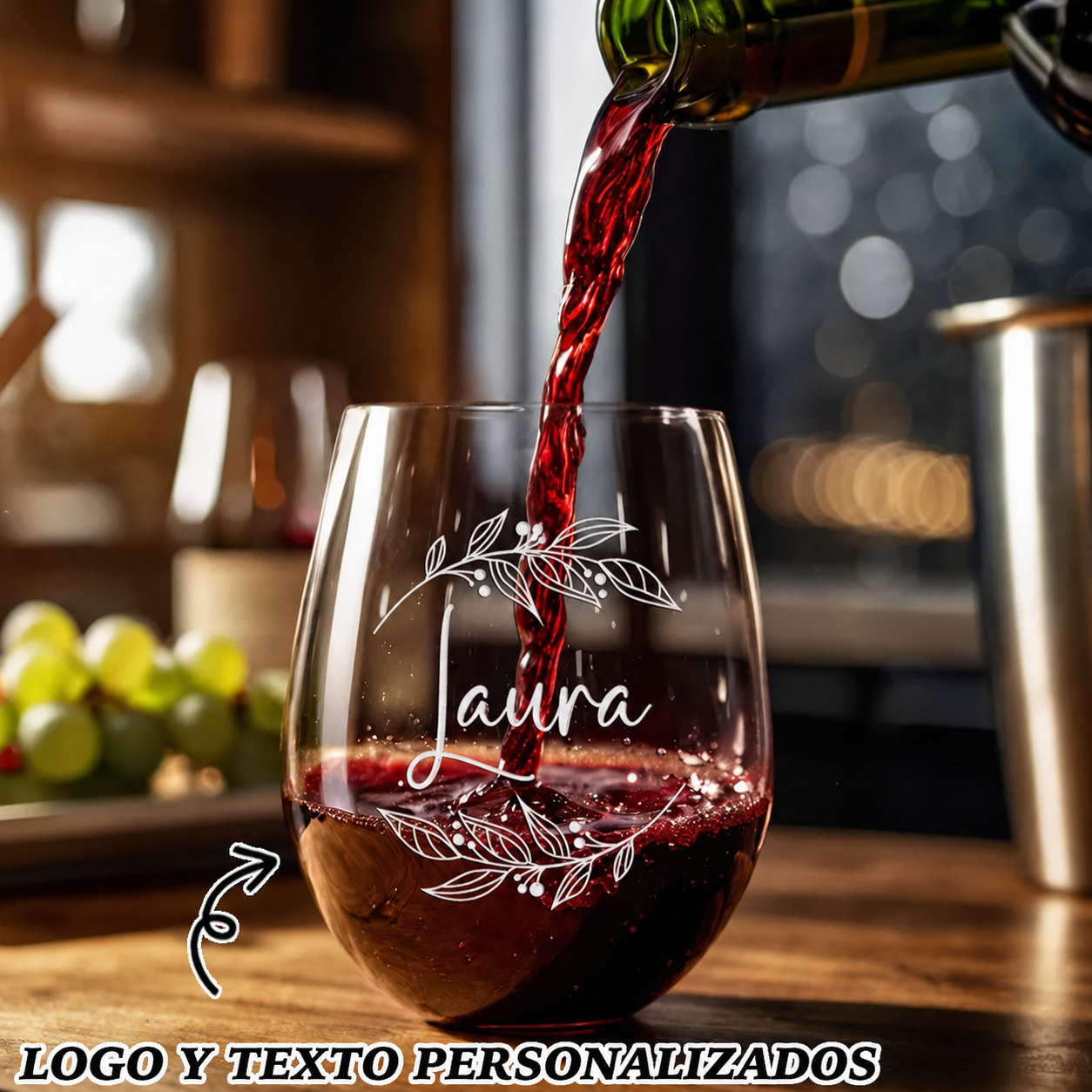 Copas de Vino sin Tallo Personalizadas con Nombres y Fecha Grabados Copas de Cóctel Regalos y Detalles de Boda