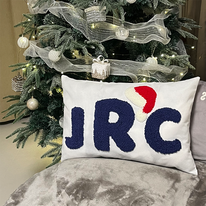Almohada con Nombre Bordado a Mano Handtufted Terminada Cojín de Letras para Habitación de Bebé Niña Regalo de Navidad