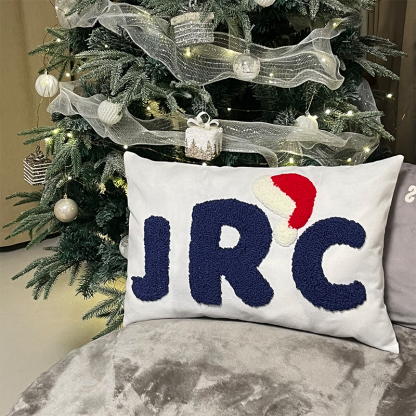Almohada con Nombre Bordado a Mano Handtufted Terminada Cojín de Letras para Habitación de Bebé Niña Regalo de Navidad