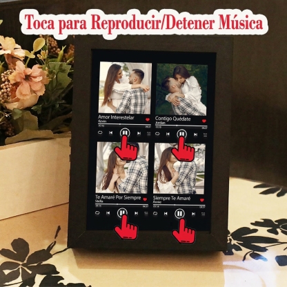 Cuadros de Música con Canciones y Fotos Personalizadas Reproductor que Reproduce Cuatro Canciones Completas
