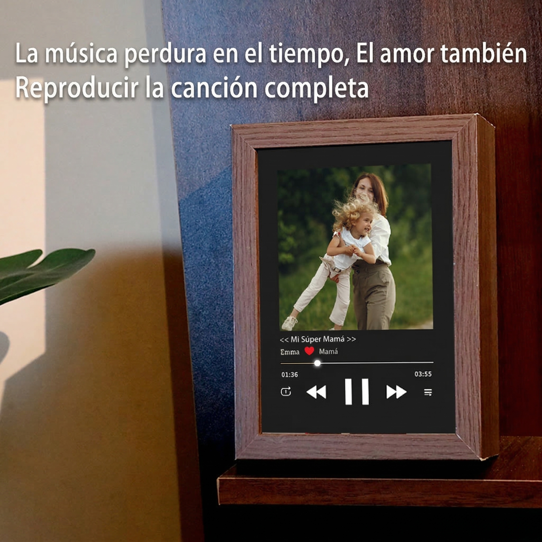 Marco Musical para Fotos con Canción Completa Cuadro de Música Personalizado Regalo del Día de la Madre