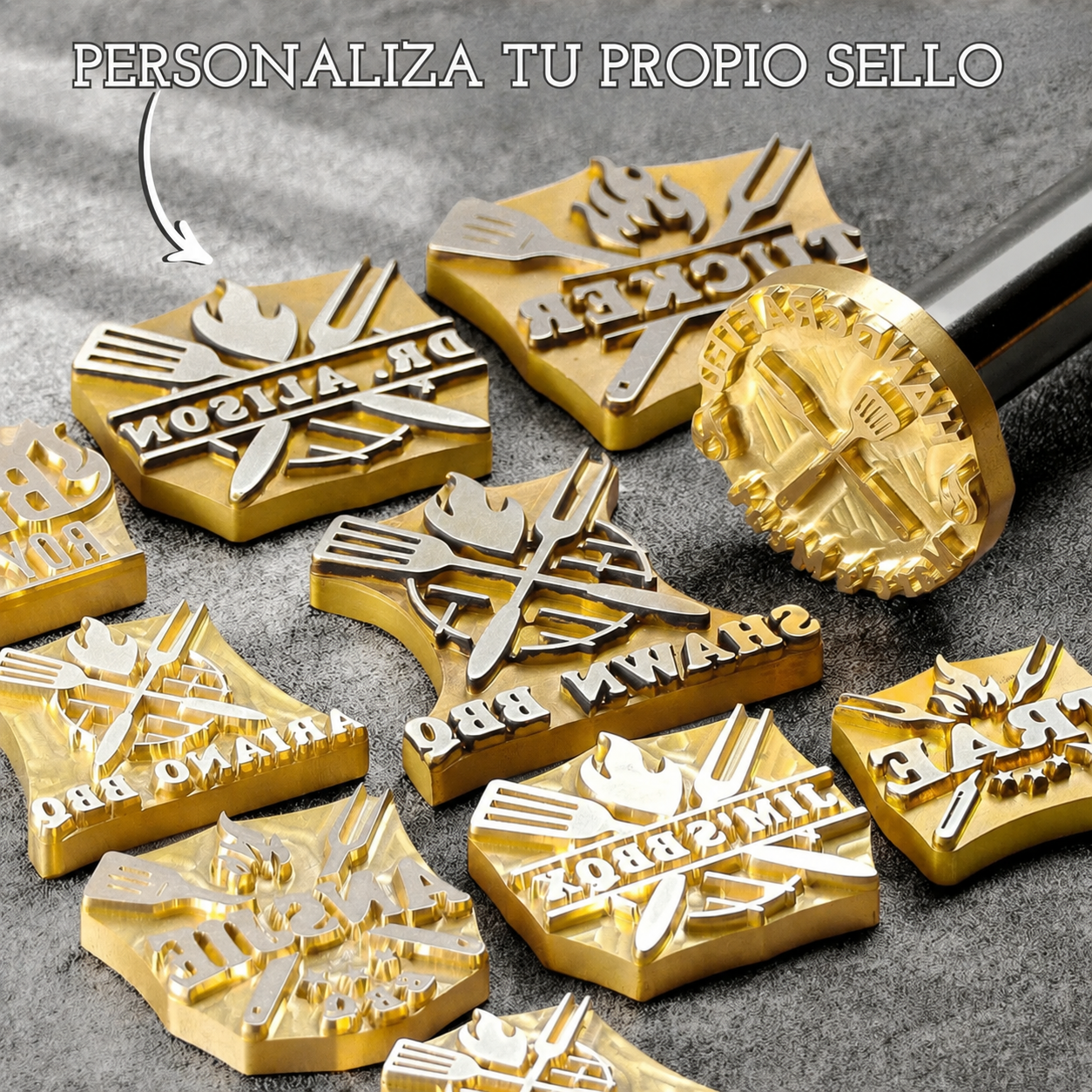 Hierro de Marcar para Carne y Barbacoa Sello Personalizado para Parrilla, Filetes, Hamburguesas y BBQ