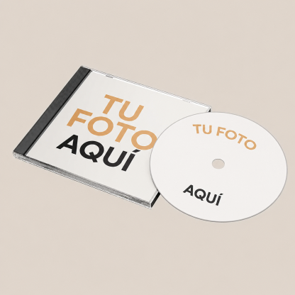 CD Personalizado con Foto y 12 Canciones CD de Música Personalizado con Carátula Caja y Pegatina Central
