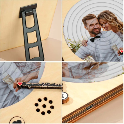 Cuadro de Madera con Foto y Canción Personalizada Reproductor Musical con Canción Completa Regalo de Boda y Aniversario para Parejas