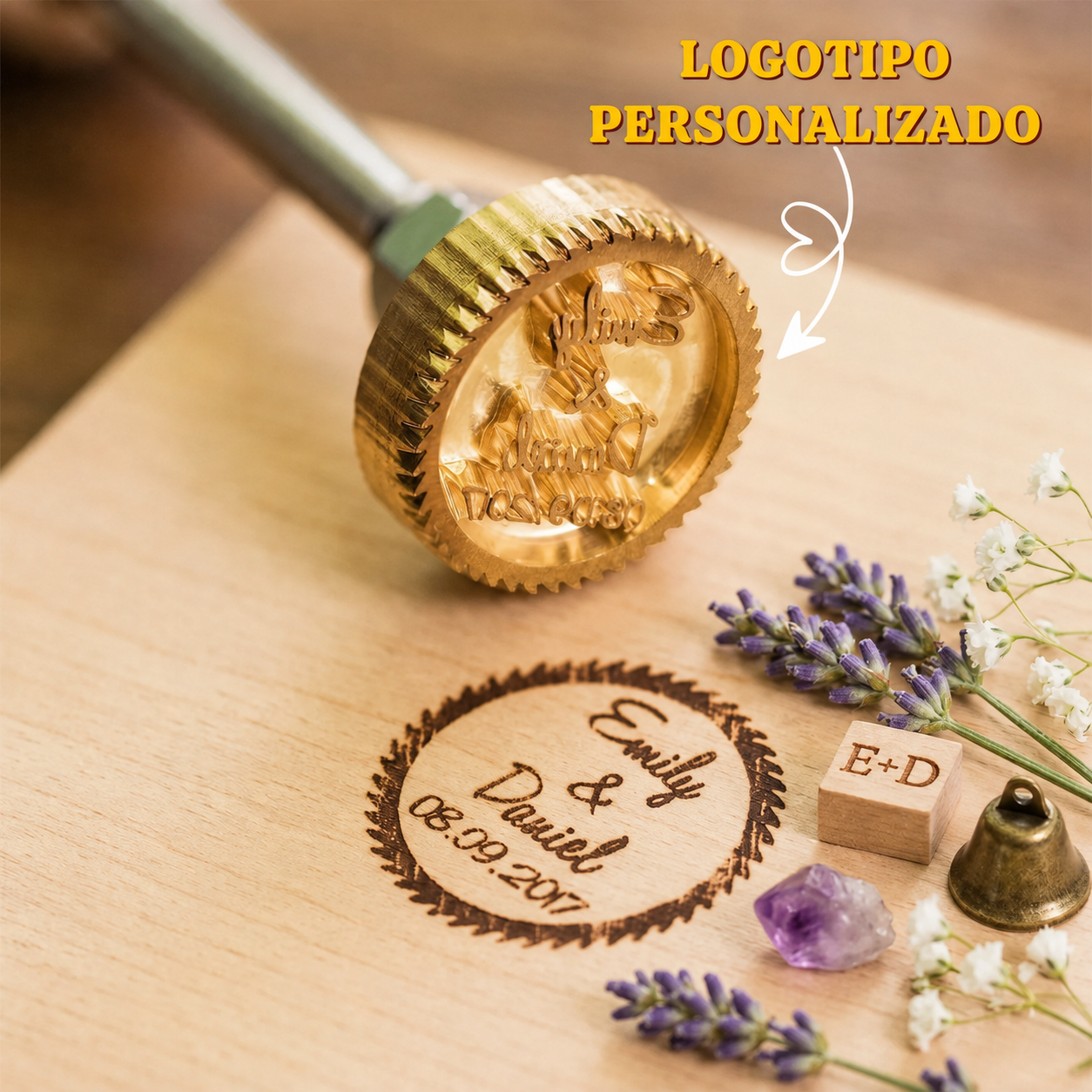 Hierro de Marcar Eléctrico Personalizado con Logo y Texto Regalo y Decoración para Boda