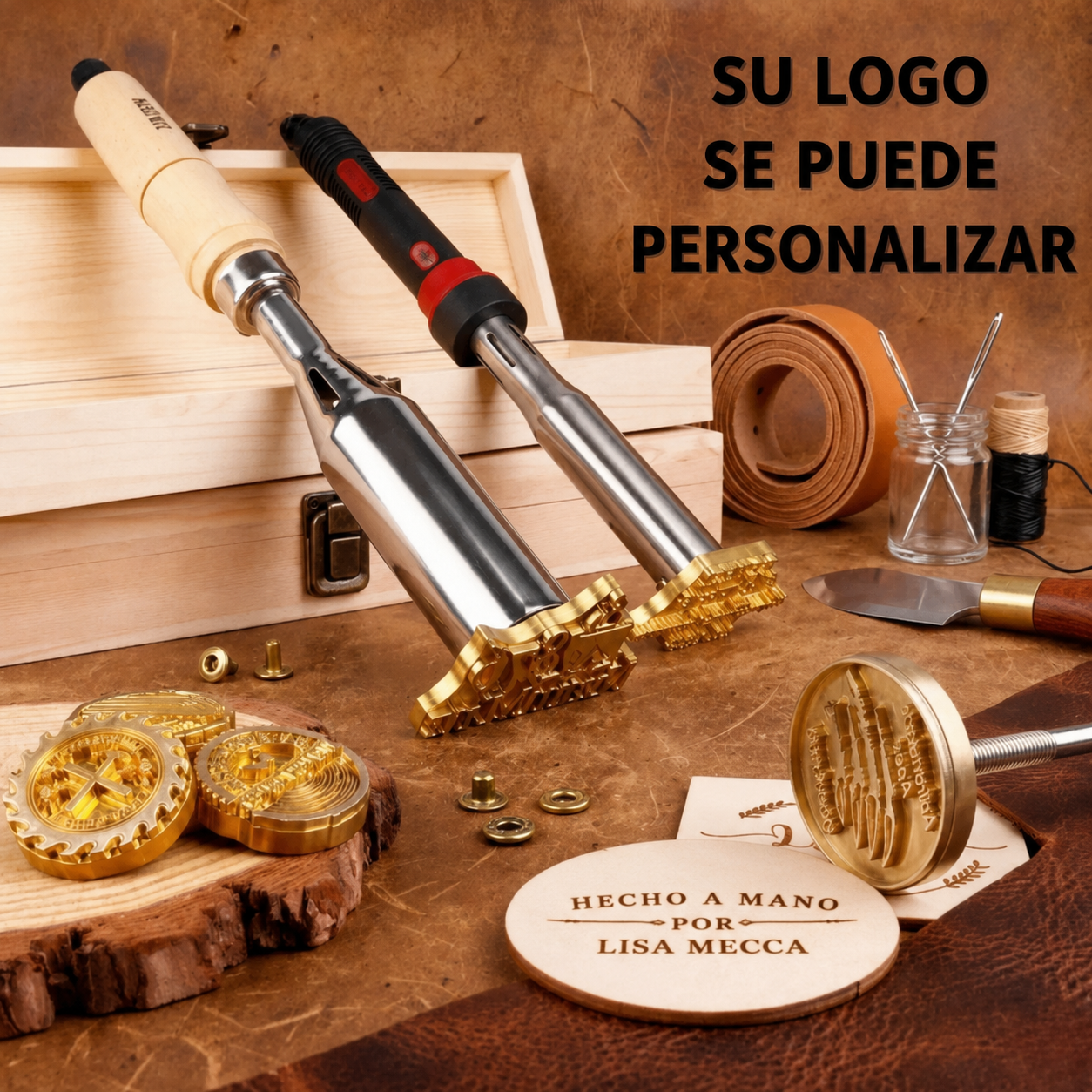 Hierro de Marcar Personalizado con Tu Logo Sello de Metal para Madera, Cuero y Carne Eléctrico o Calentado al Fuego
