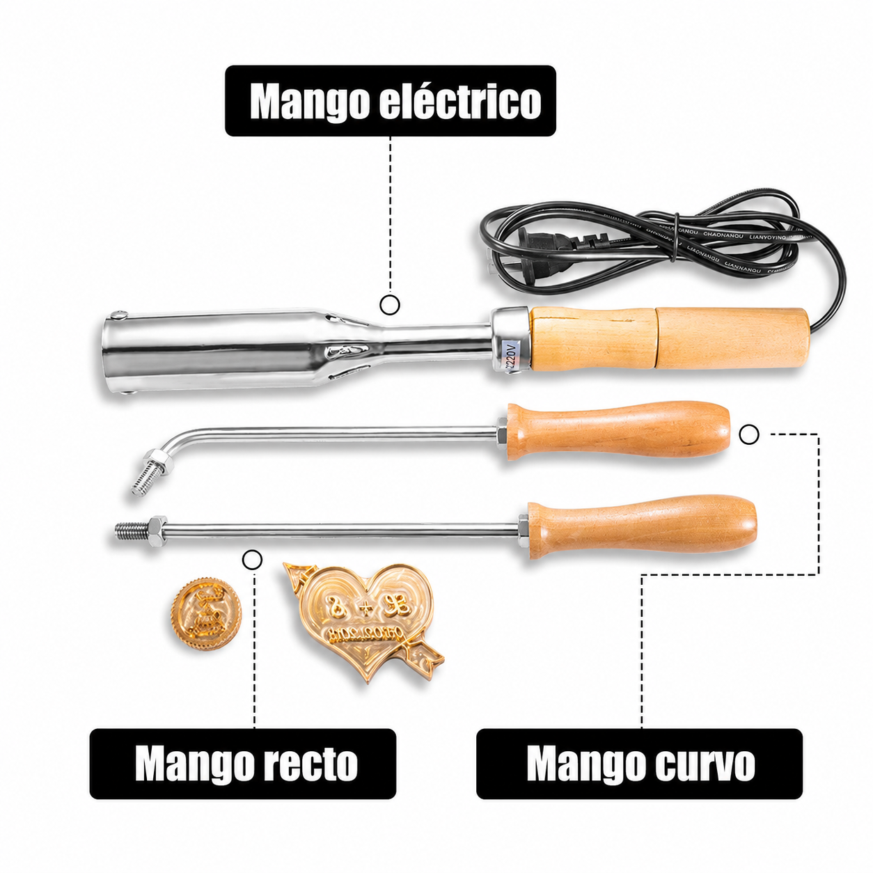 Hierro de Marcar Eléctrico Personalizado con Logo y Texto Regalo y Decoración para Boda