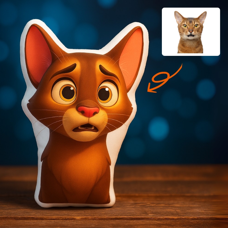 Cojín con Foto de Mascota Estilo Pixar en 3D Retrato Cartoon Personalizado Regalo de Navidad