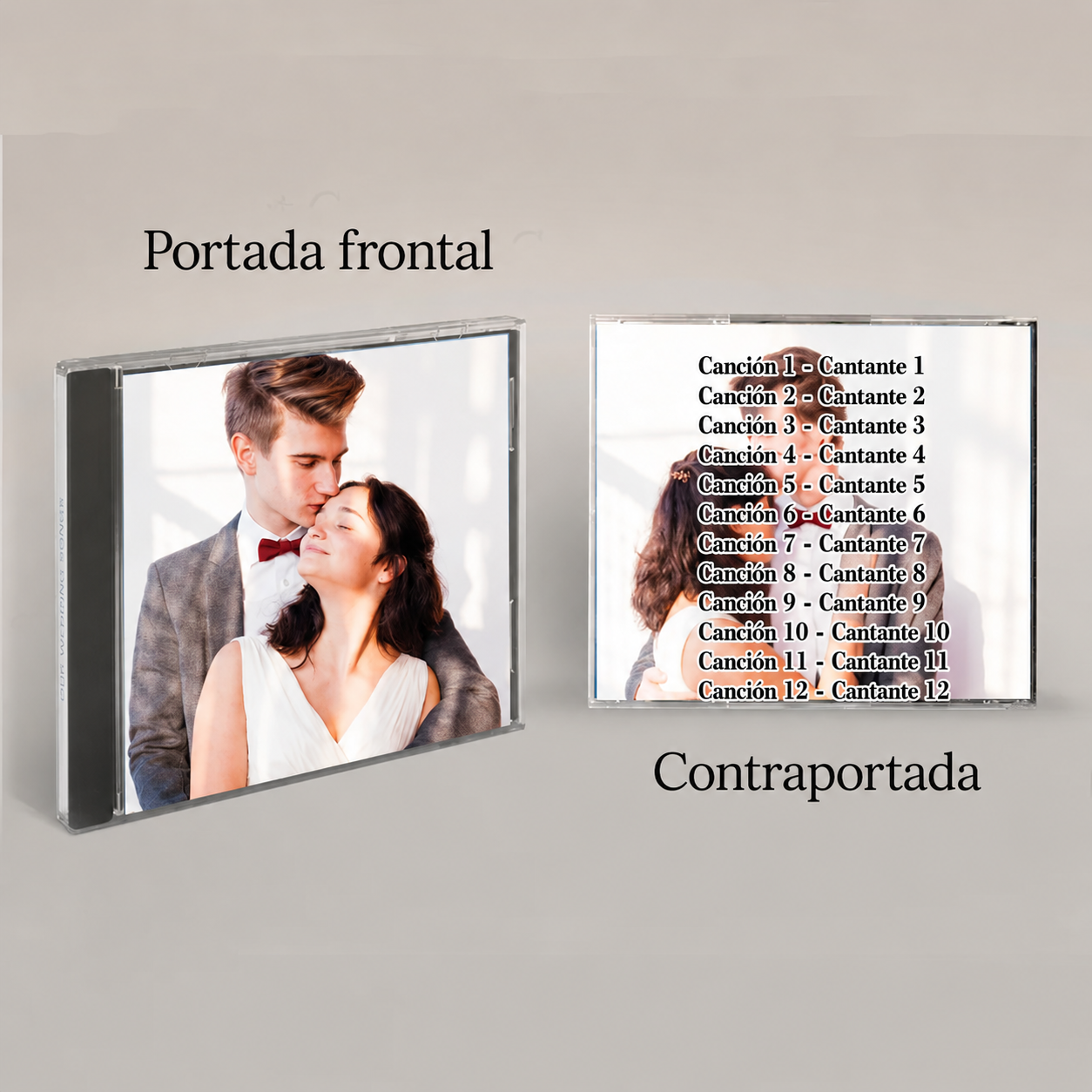 CD Personalizado con Foto y 12 Canciones CD de Música Personalizado con Carátula Caja y Pegatina Central