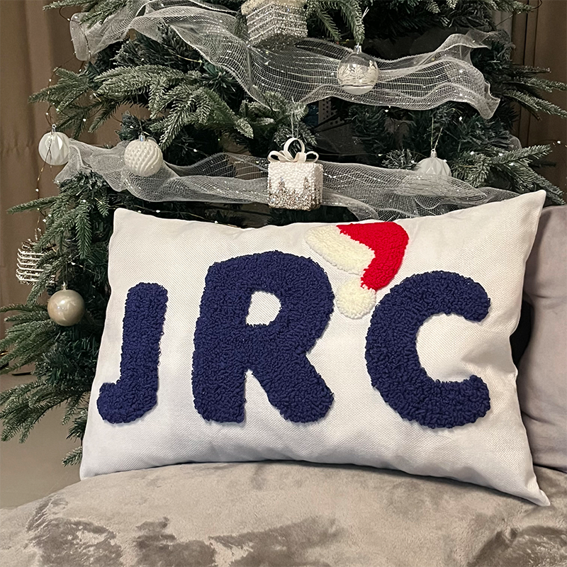 Almohada con Nombre Bordado a Mano Handtufted Terminada Cojín de Letras para Habitación de Bebé Niña Regalo de Navidad