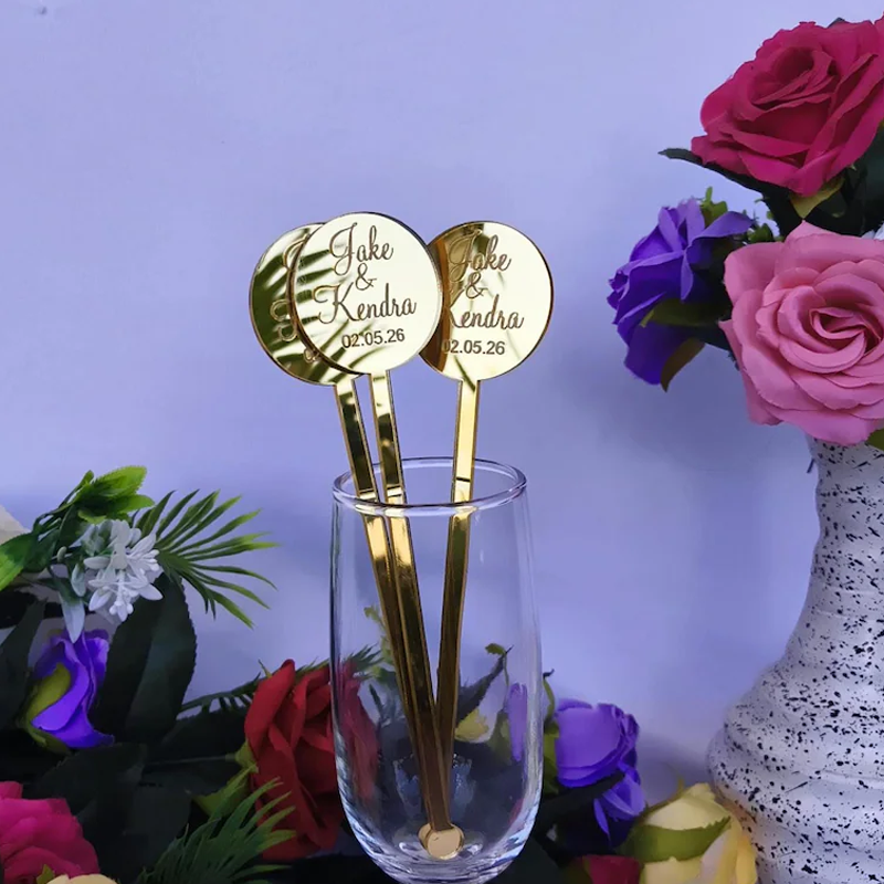 Agitadores de Bebidas Personalizados para Boda con Nombre y Fecha Palitos para Cócteles Regalos para la Fiesta de Bodas