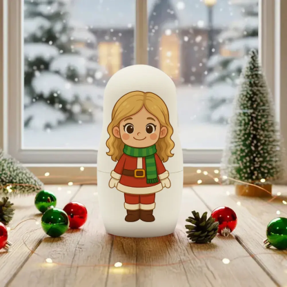 Muñecas Rusas Personalizadas con Retrato Familiar Matrioskas Rusas de Madera Estilo Cartoon Regalo de Navidad