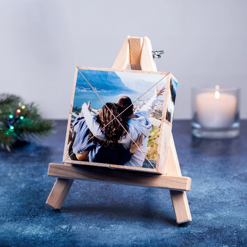 Cubo de Rubik Personalizado de Madera con 15 Fotos Cubo Prisma Plegable Regalo de San Valentín o Aniversario