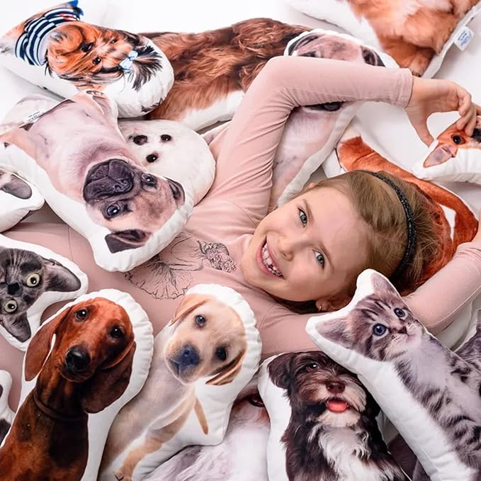 Cojín con Foto en 3D Almohada Personalizada para Mascotas Regalo para Navidad