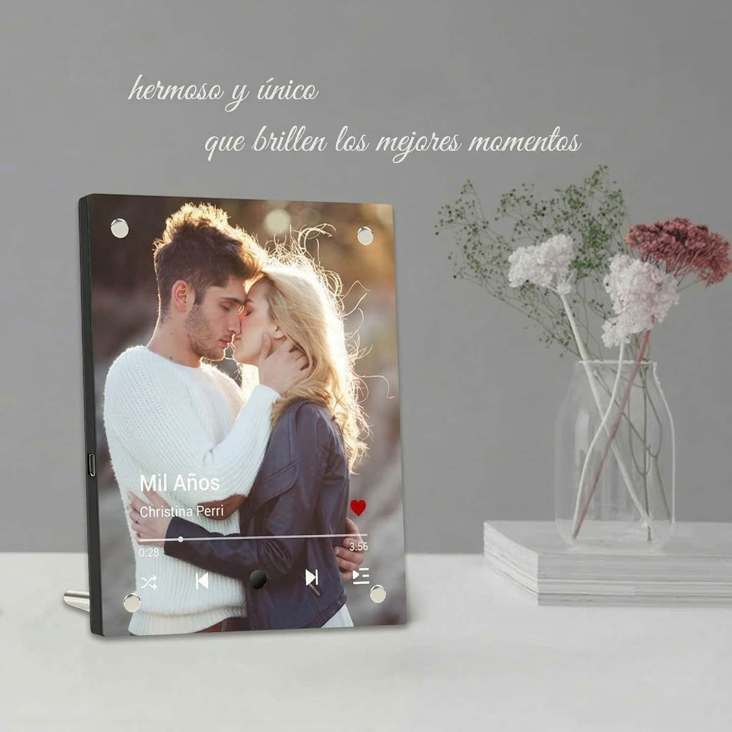 Foto con Música Personalizada Marco Musical para Fotos con Canción Regalo de Aniversario para Ella