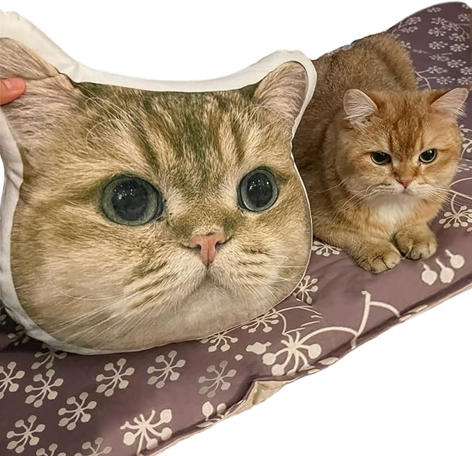 Almohada para Perros y Gatos con Foto Cojín de Cara de Mascota Personalizado