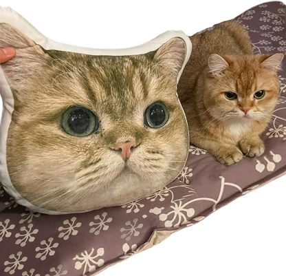 Almohada para Perros y Gatos con Foto Cojín de Cara de Mascota Personalizado