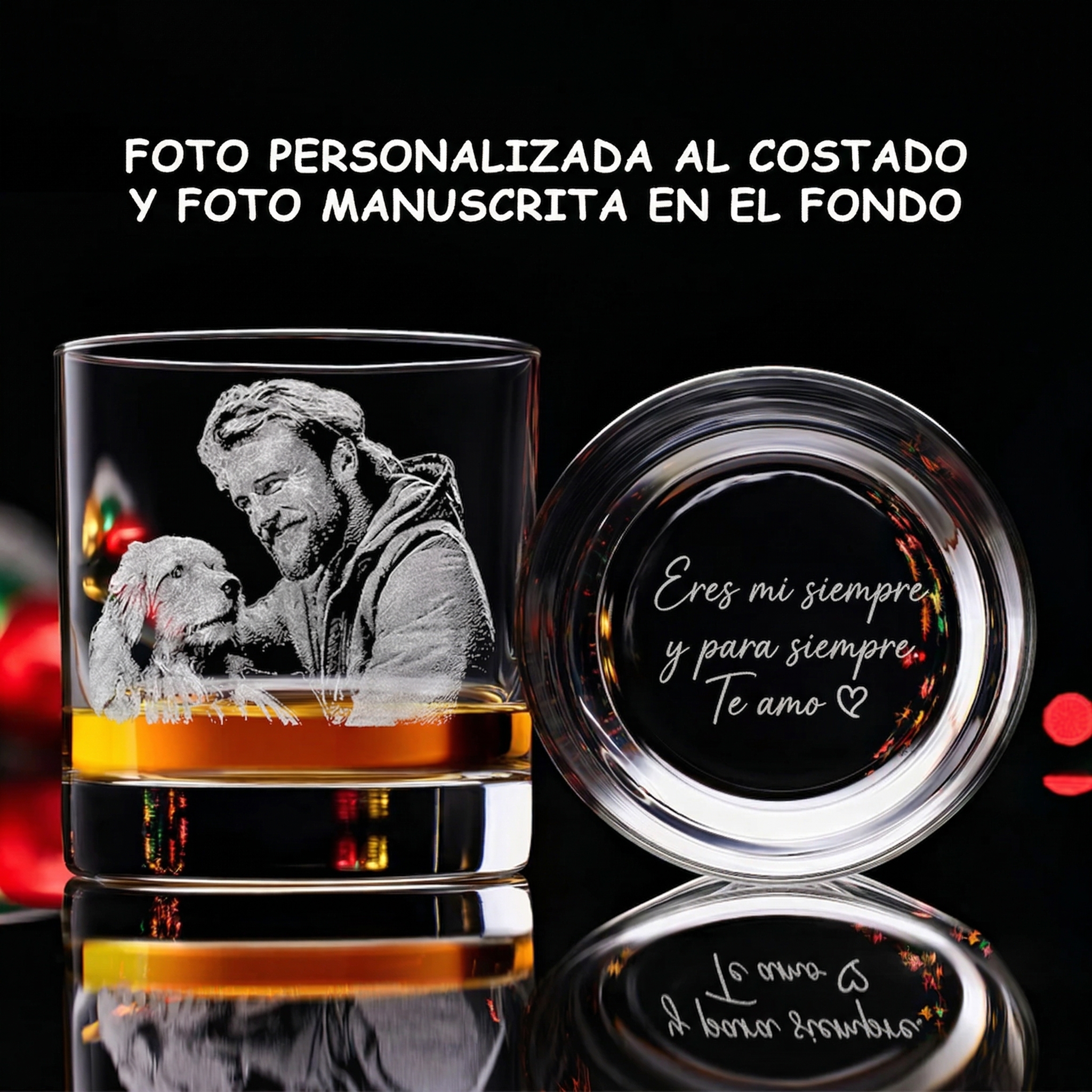 Vasos de Whisky Personalizados con Foto de Mascota y Mensaje Manuscrito Regalo para Amantes de los Perros