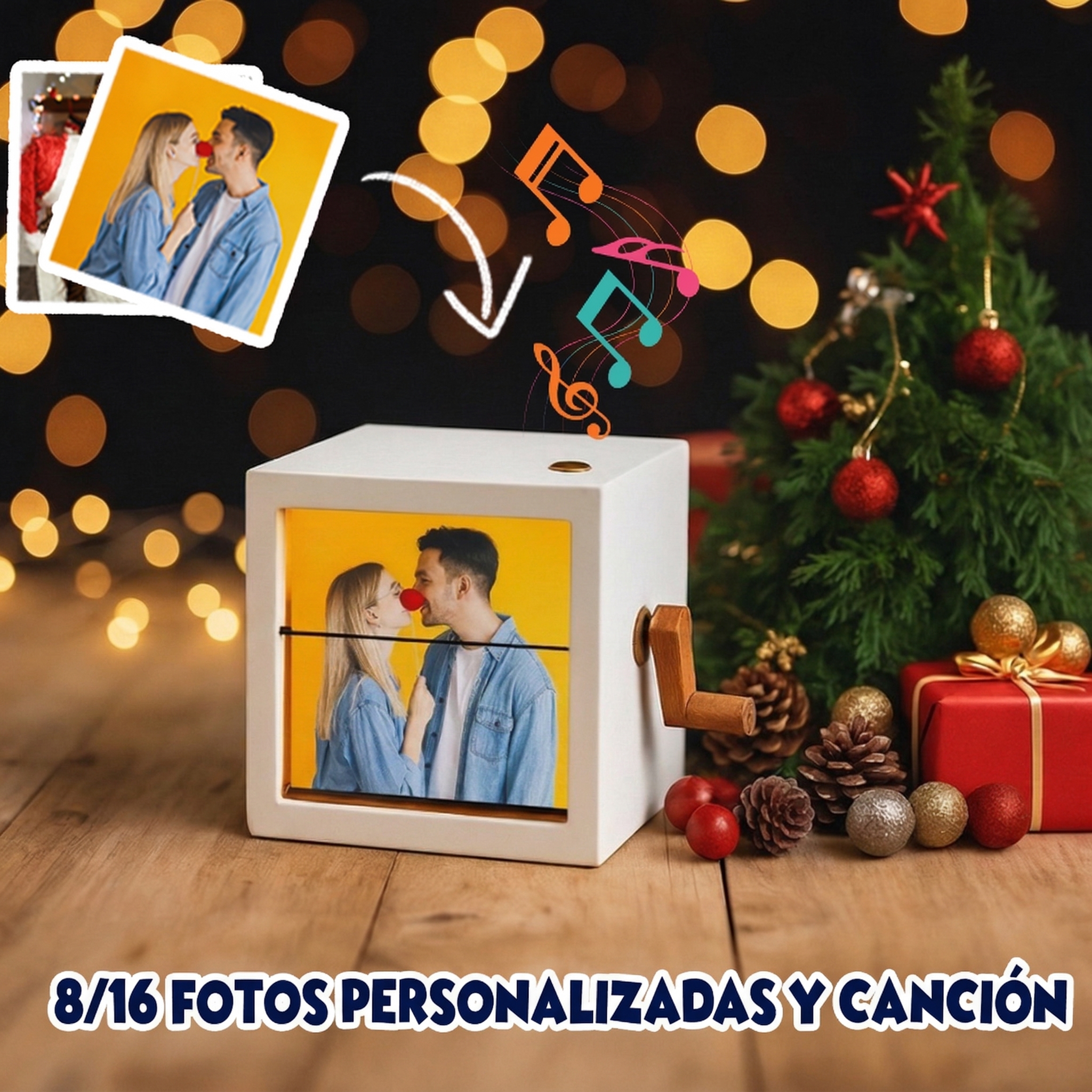 Marco Musical Flipbook Personalizado de Acrílico en Color Cuadros de Fotografías para Regalos San Valentin