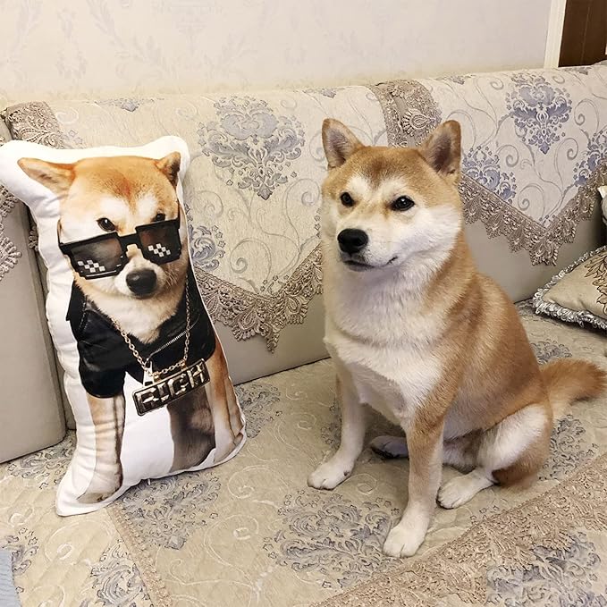 Cojín con Foto en 3D Almohada Personalizada para Mascotas Regalo para Navidad