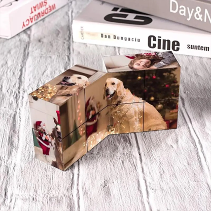 Cubo de Rubik Personalizado con 9 Fotos Cubo de Fotos Plegable e Infinito Regalo para el Día del Padre