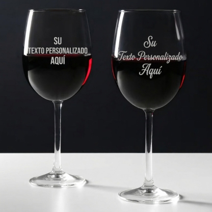 Copa de Vino Personalizada con Logo y Mensaje Copa Grabada para Regalo Corporativo con Foto o Texto 1 Pieza