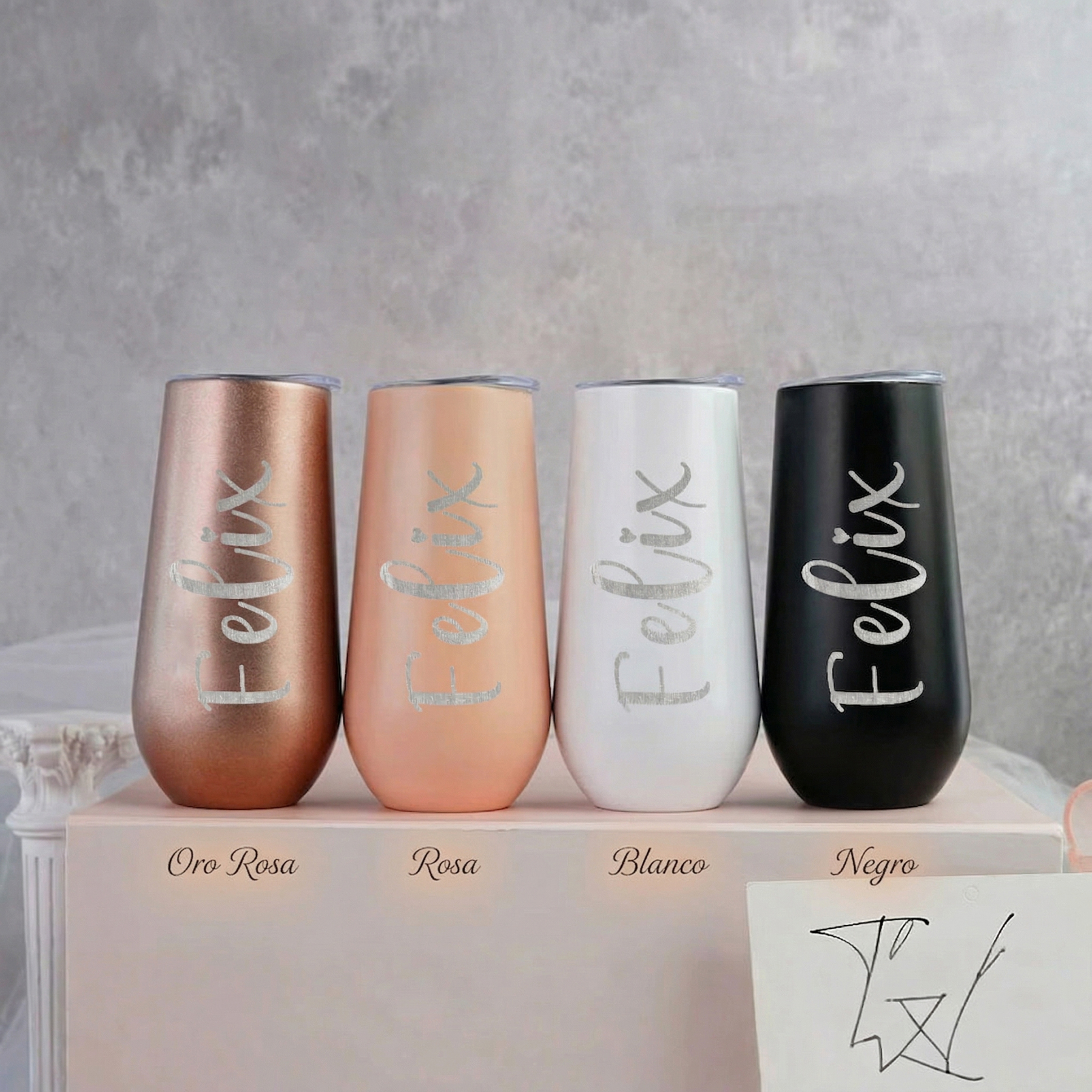 Copas de Champagne Personalizadas Flauta Tumbler para Damas de Honor Copa para Champaña Regalo para Despedida de Soltera