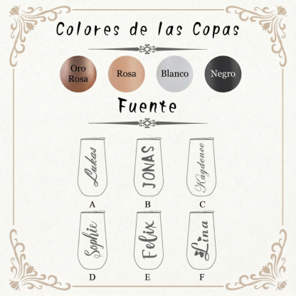 Copas de Champagne Personalizadas Flauta Tumbler para Damas de Honor Copa para Champaña Regalo para Despedida de Soltera