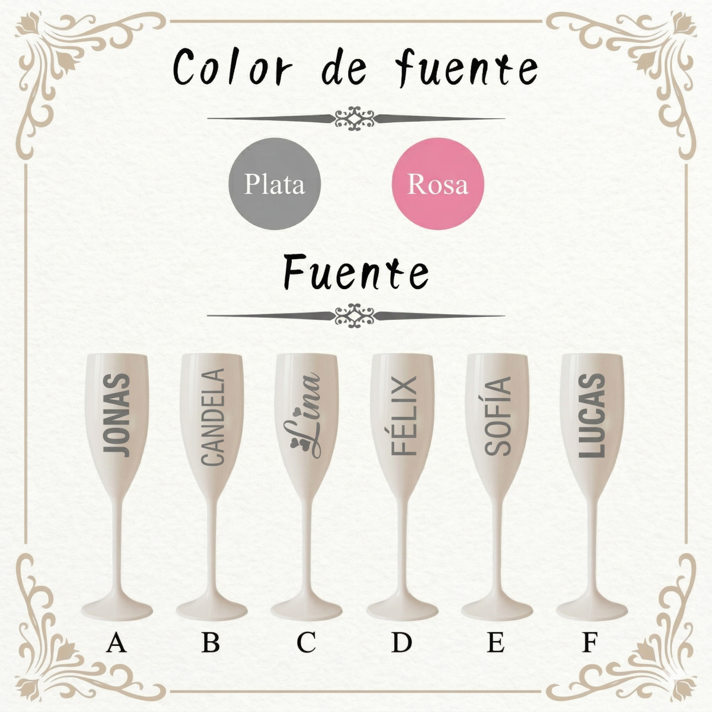 Copas de Champán para Novios y Damas de Honor Copas Champagne Personalizadas Blancas con Nombre para Bridal Shower y Boda