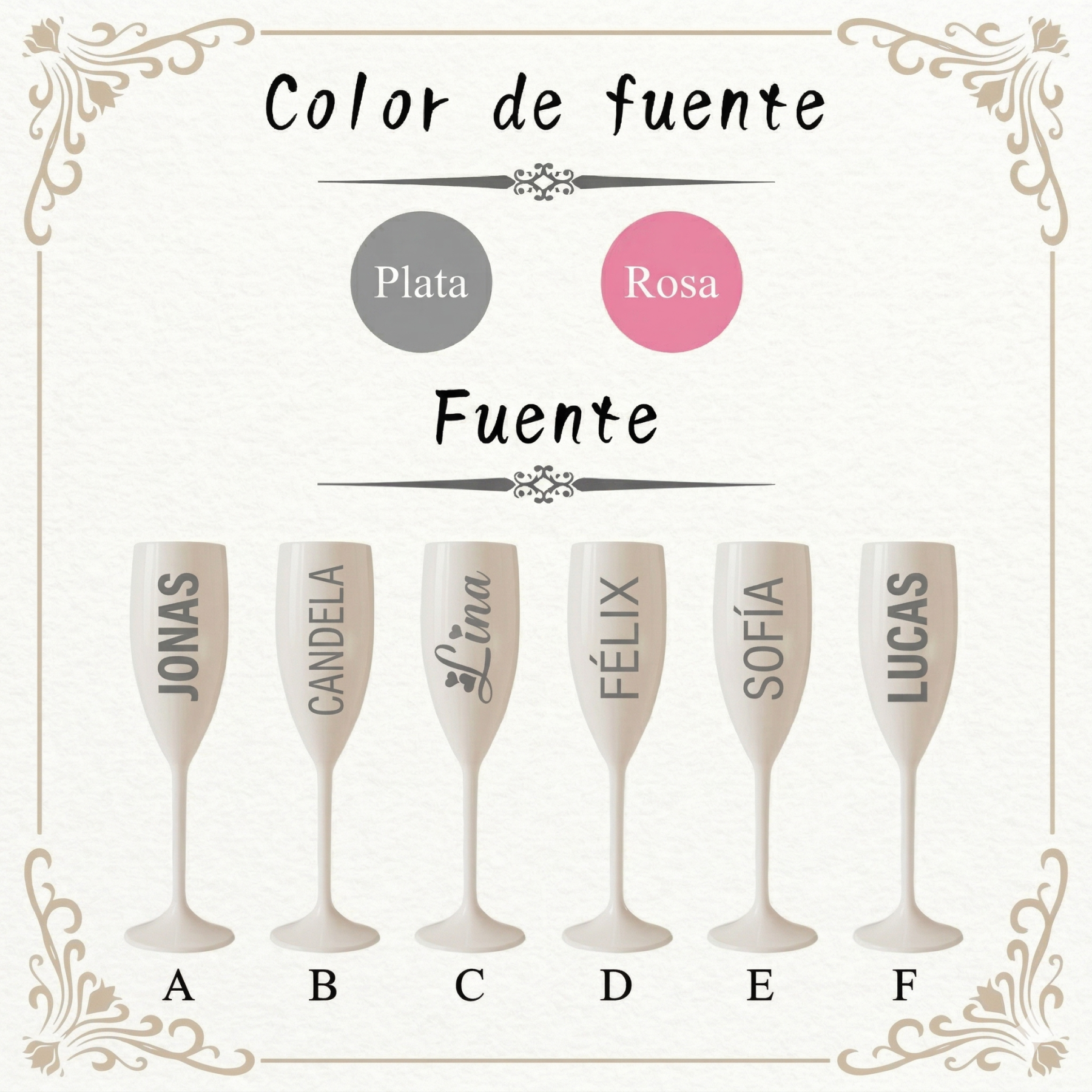 Copas de Champán para Novios y Damas de Honor Copas Champagne Personalizadas Blancas con Nombre para Bridal Shower y Boda
