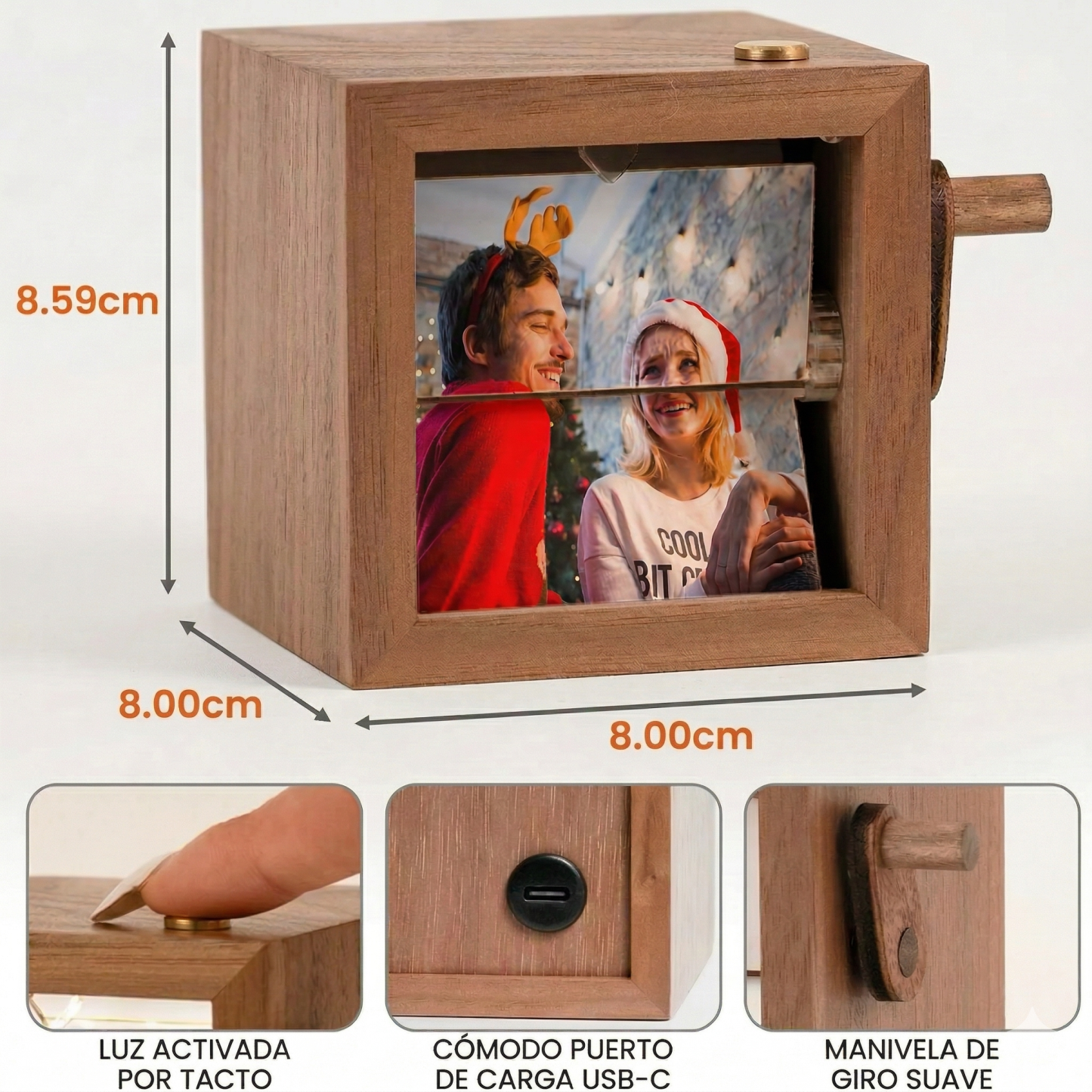 Marco Flipbook Personalizado con Fotos y Grabado Animación Manual y Luz Nocturna Cuadros Personalizados Regalo Pareja