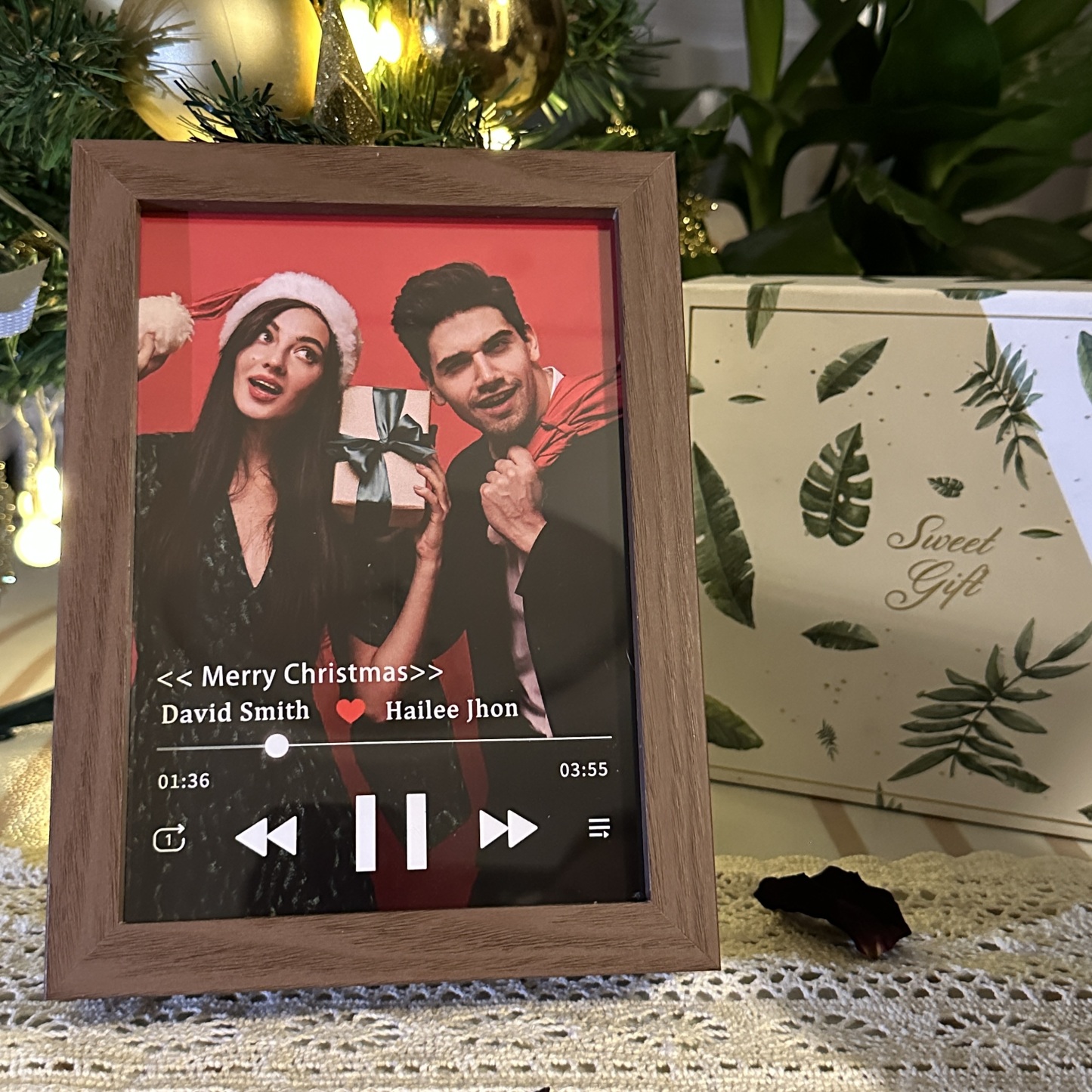 Cuadro de Canciones con Portada de Álbum y Foto Personalizada Reproductor Musical con Canción Completa