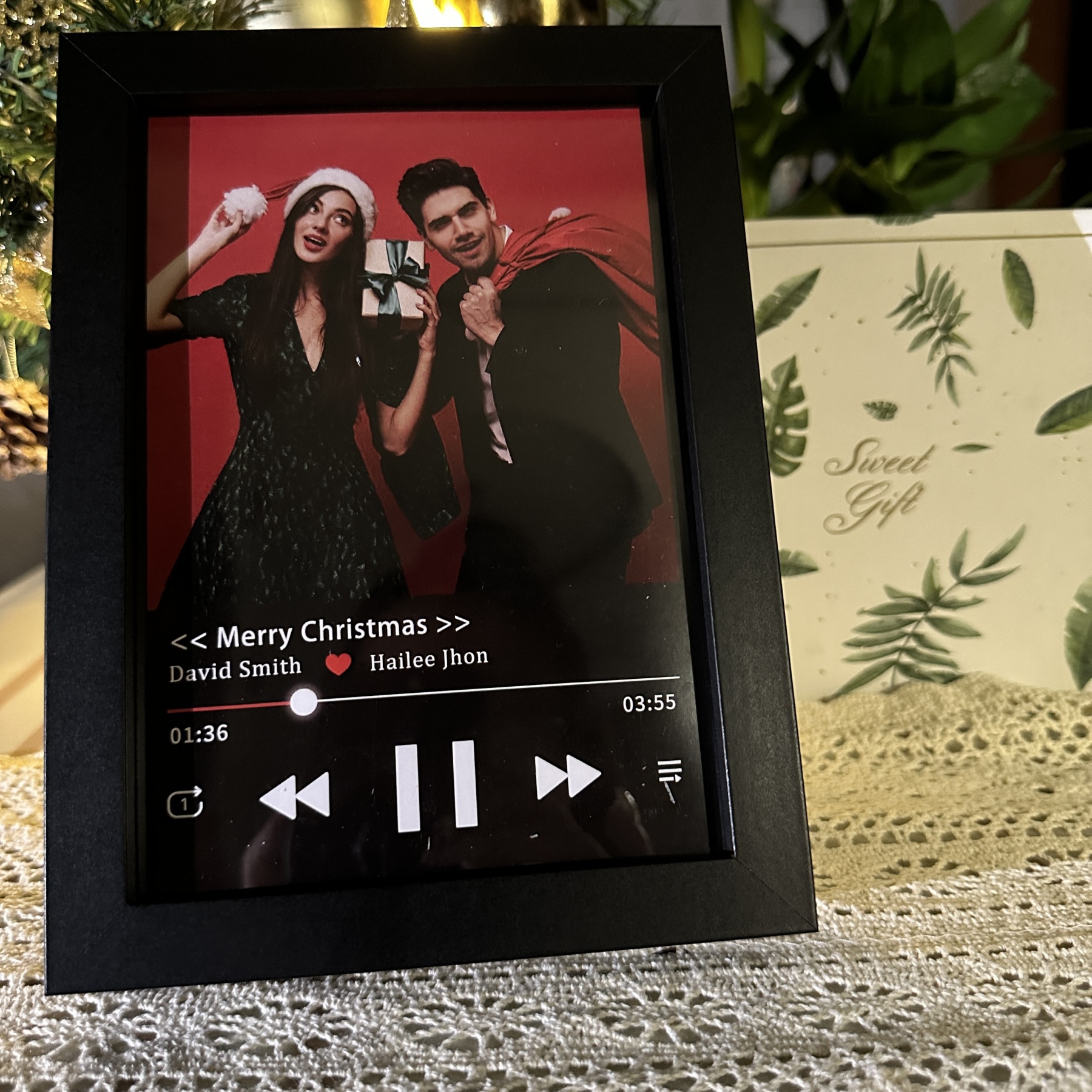 Cuadro de Foto de Canciones con Portada de Álbum Personalizada Reproductor Musical con Canción Completa