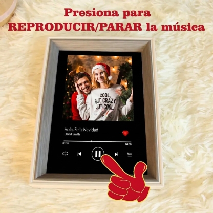 Marco Musical para Fotos con Foto Personalizada y Reproductor que Reproduce la Canción Completa