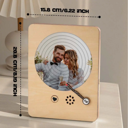 Cuadro de Madera con Foto y Canción Personalizada Reproductor Musical con Canción Completa Regalo de Boda y Aniversario para Parejas