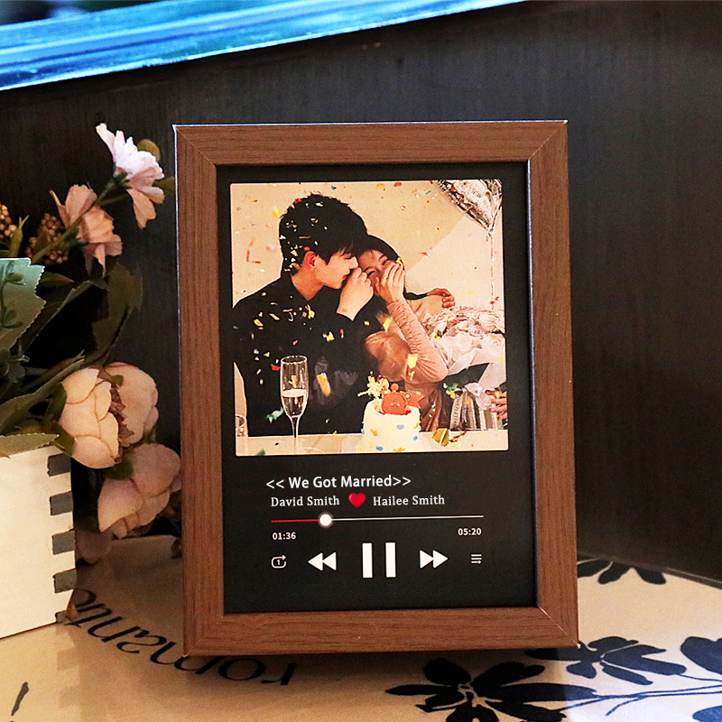 Cuadro de Canciones con Portada de Álbum y Foto Personalizada Reproductor Musical con Canción Completa