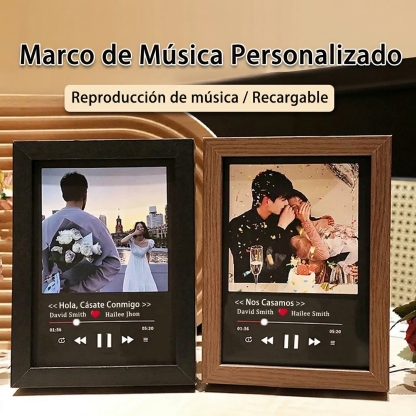 Cuadro de Foto con Canción Personalizado Marco Musical para Fotos con Reproductor que Reproduce la Canción Completa