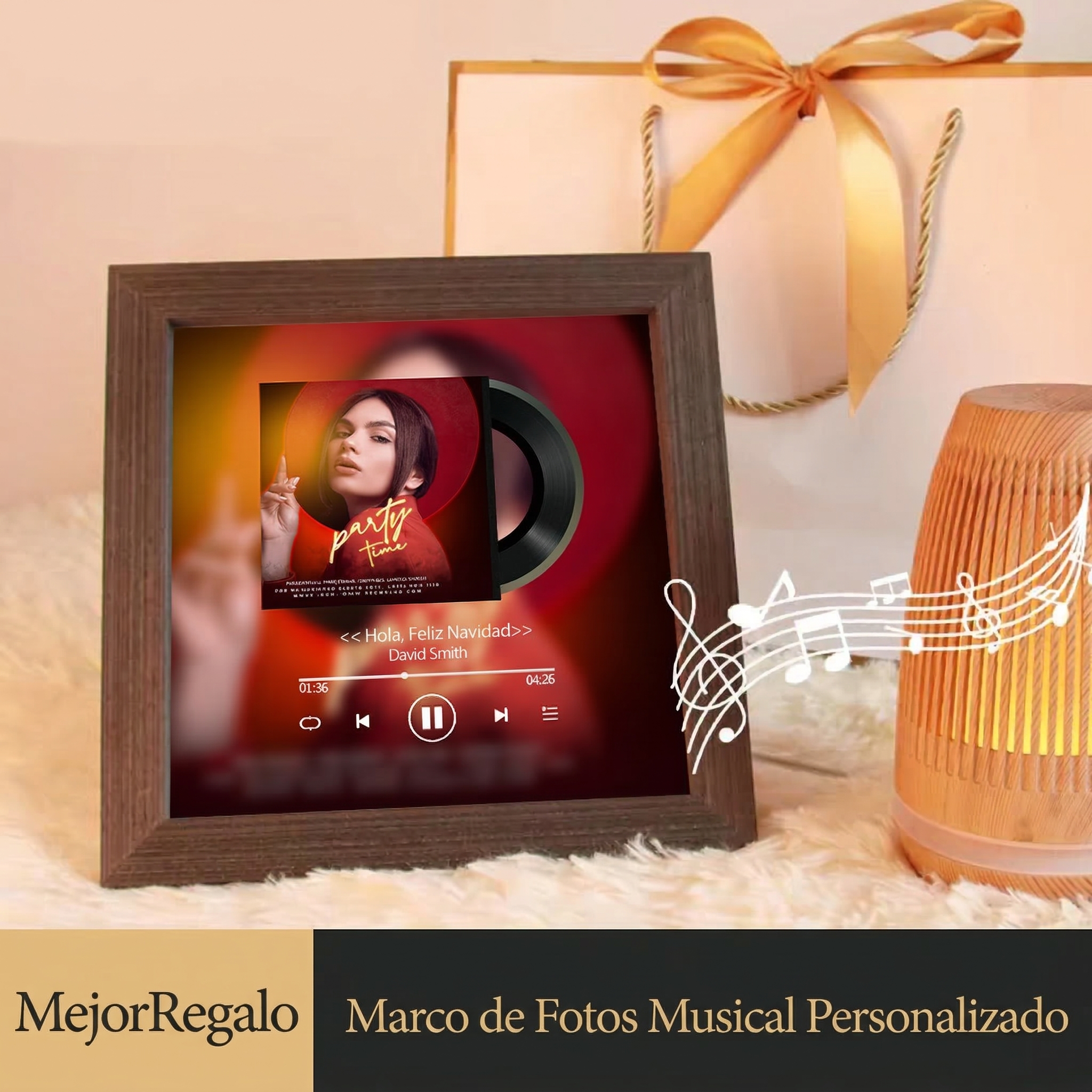 Marco Musical para Fotos con Tu Canción Cuadro de Foto con Canción y Reproductor de Canción Completa