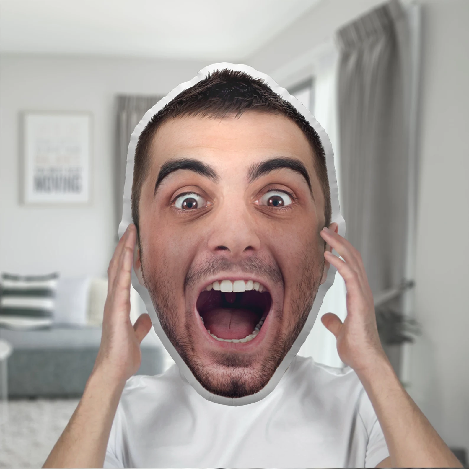Cojín con Foto de Cara Almohada de Cabeza Grande Personalizada Regalo Divertido con Foto