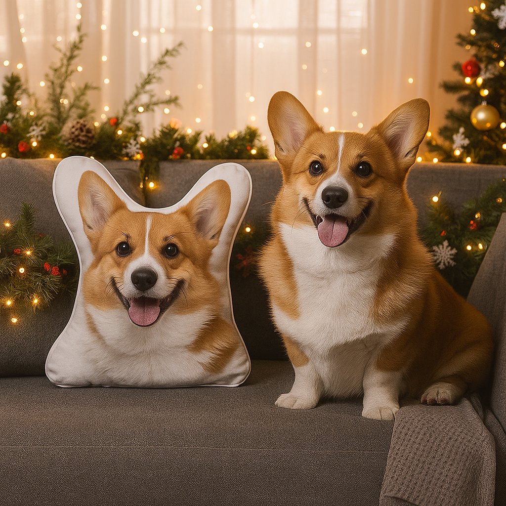 Almohada con Foto de Mascota en 3D Impresión por Ambas Caras Regalo de Navidad