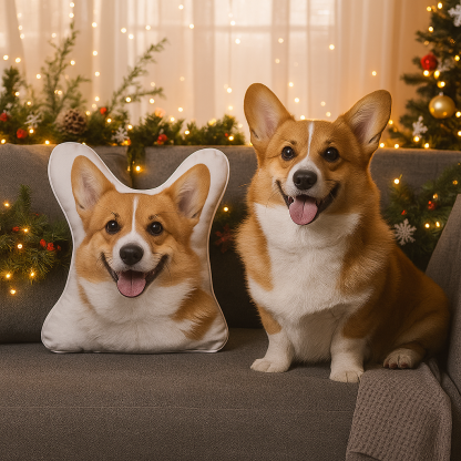 Almohada con Foto de Mascota en 3D Impresión por Ambas Caras Regalo de Navidad