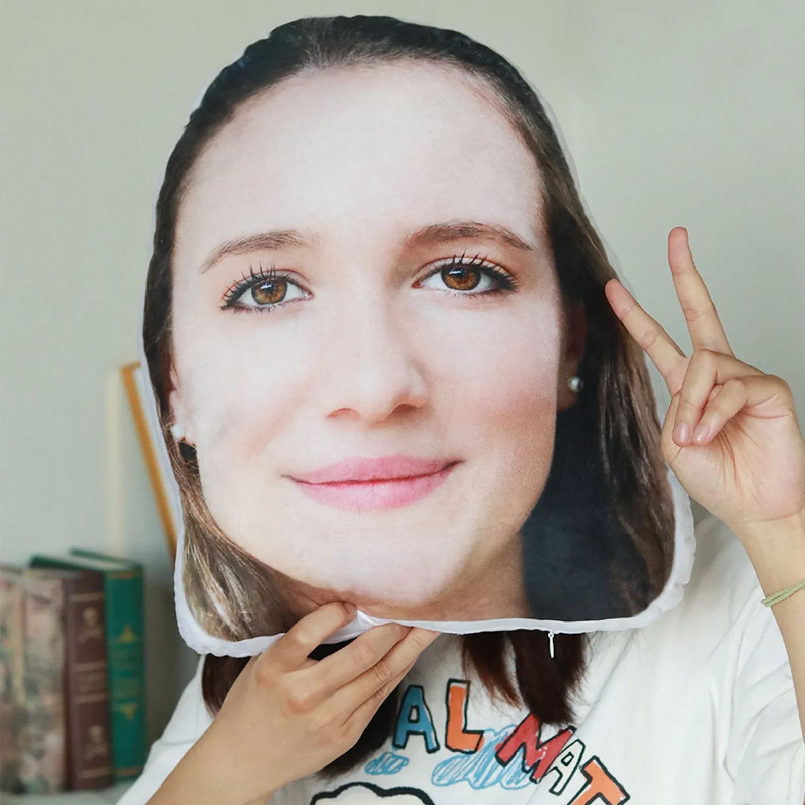 Cojín con Foto de Cara Almohada de Cabeza Grande Personalizada Regalo Divertido con Foto