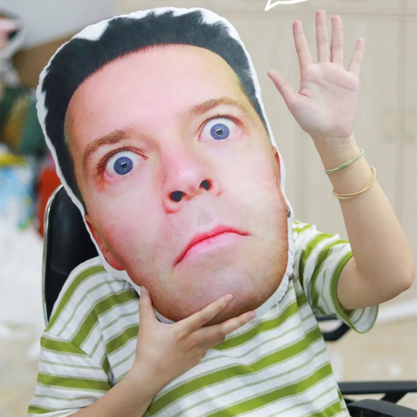 Cojín con Foto de Cara Almohada de Cabeza Grande Personalizada Regalo Divertido con Foto