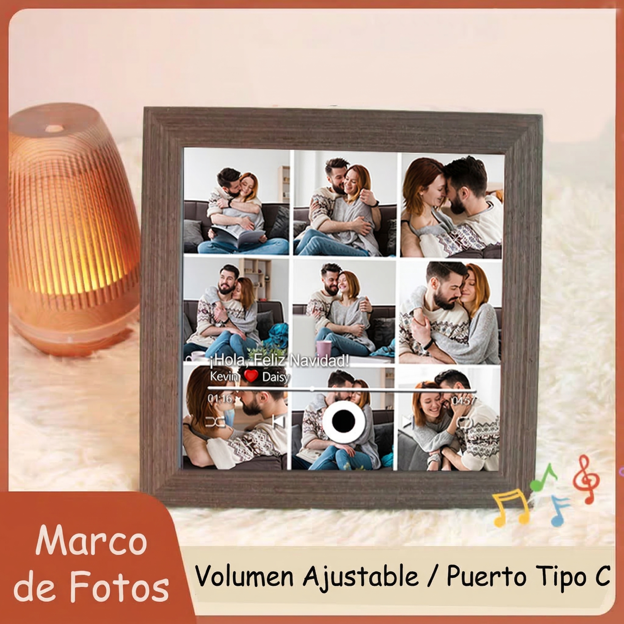 Cuadro de Canciones con Portada de Álbum y Foto Personalizada Regalo de San Valentín con Canción Completa