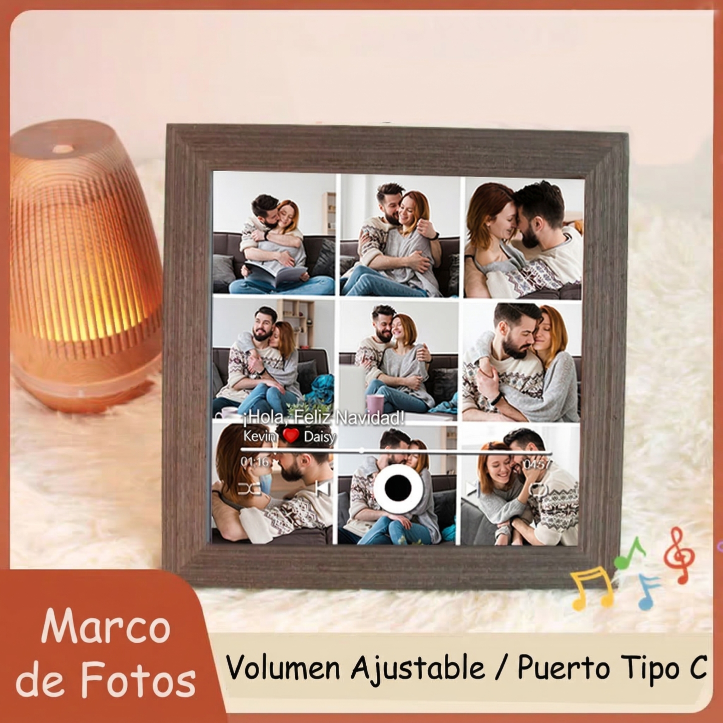 Cuadro de Canciones con Portada de Álbum y Foto Personalizada Regalo de San Valentín con Canción Completa
