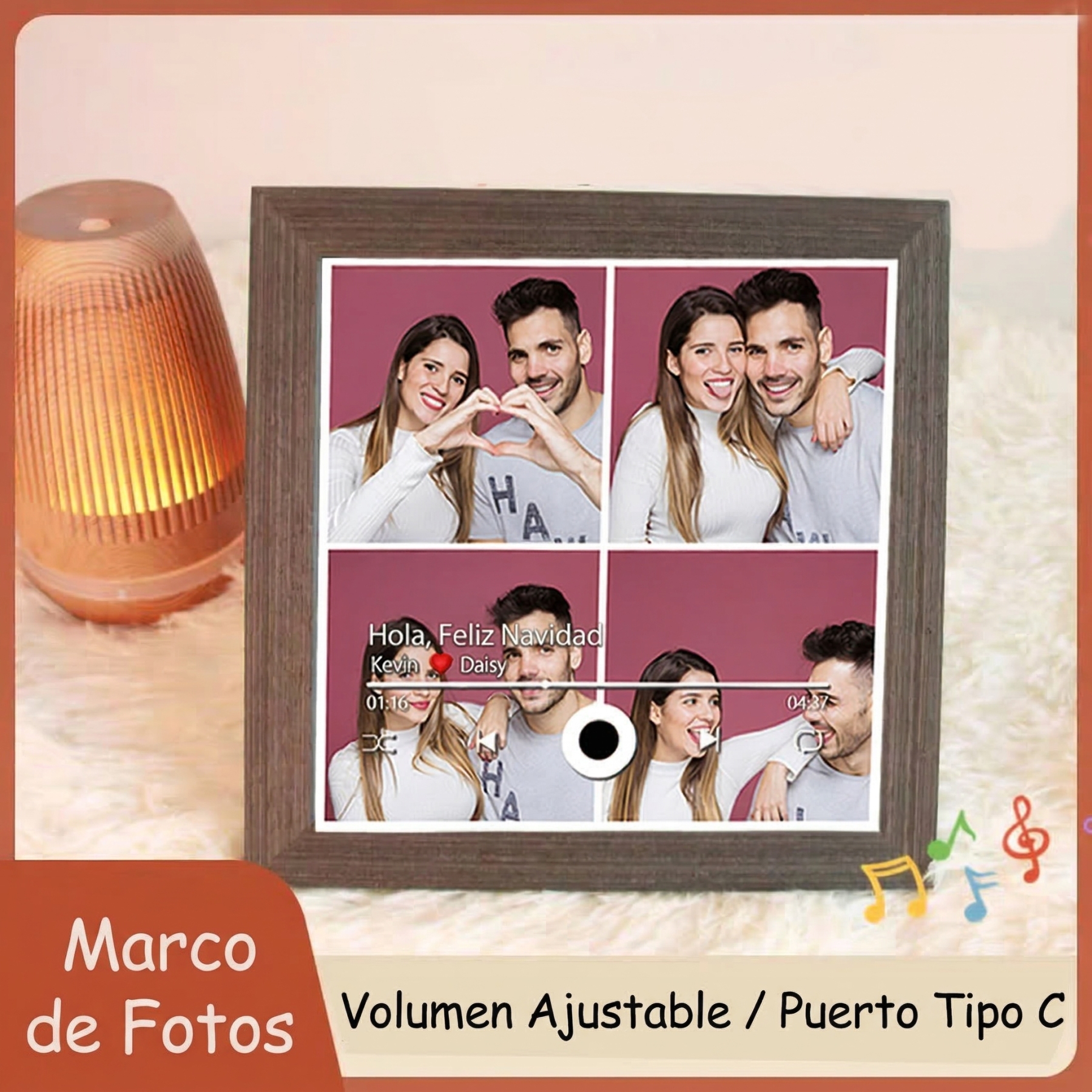 Cuadro de Canciones con Portada de Álbum y Foto Personalizada Regalo de San Valentín con Canción Completa