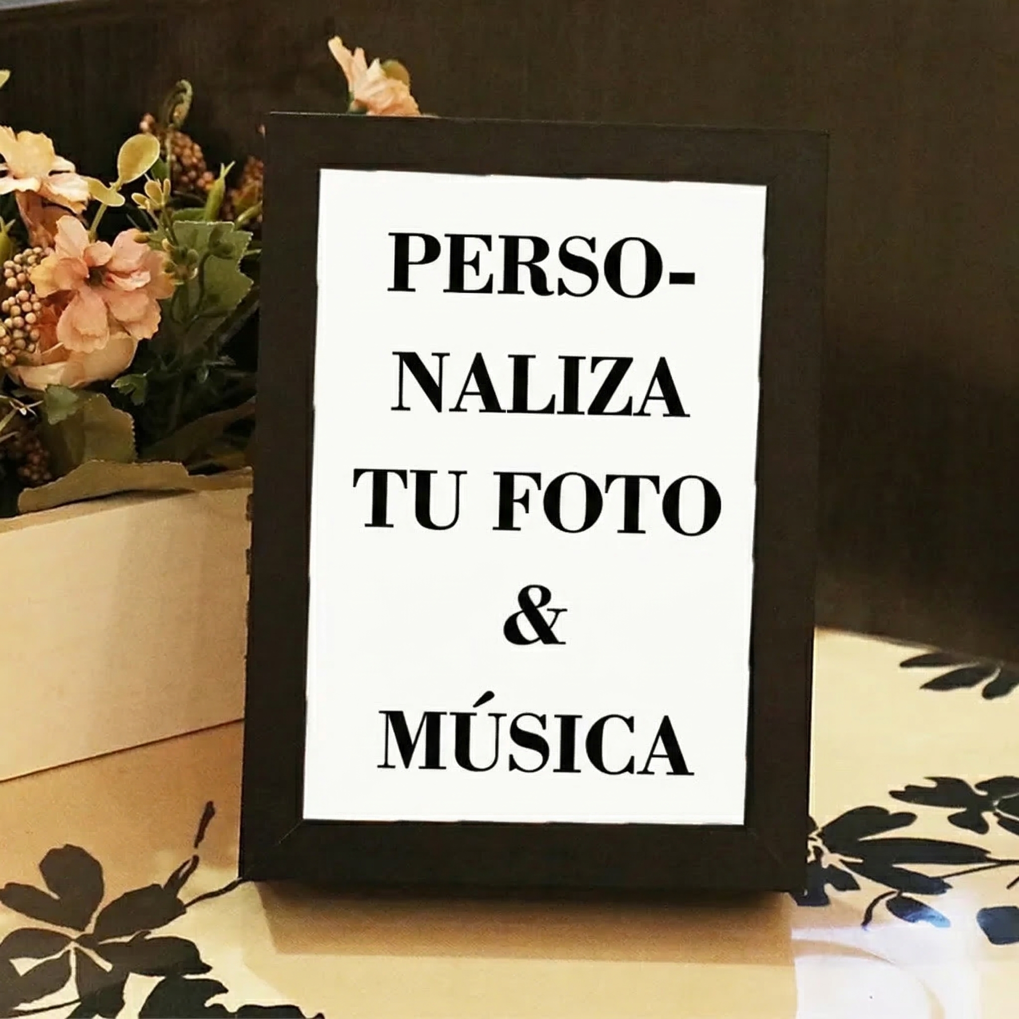 Cuadro de Música con Collage Fotos Personalizadas Marco Musical para Fotos con Reproductor de Canción Completa